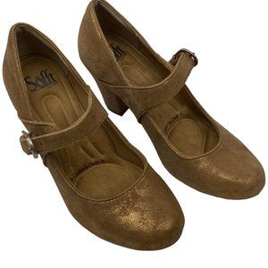 Sofft Miranda Mary Jane Metallic Gold Heels; 6.5M